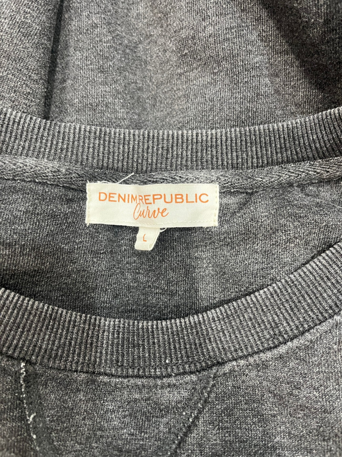 Denim Republic Curve Grey Long Sleeve Sweatshirt – Large