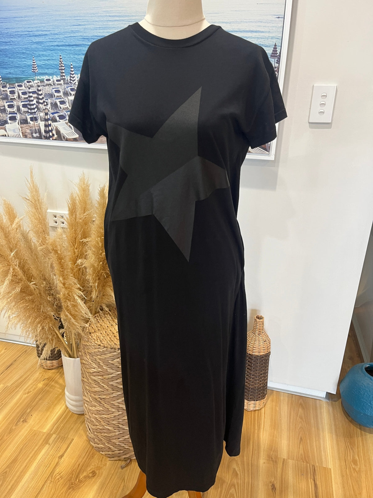 Nununu Black T-Shirt Dress Size 12-14