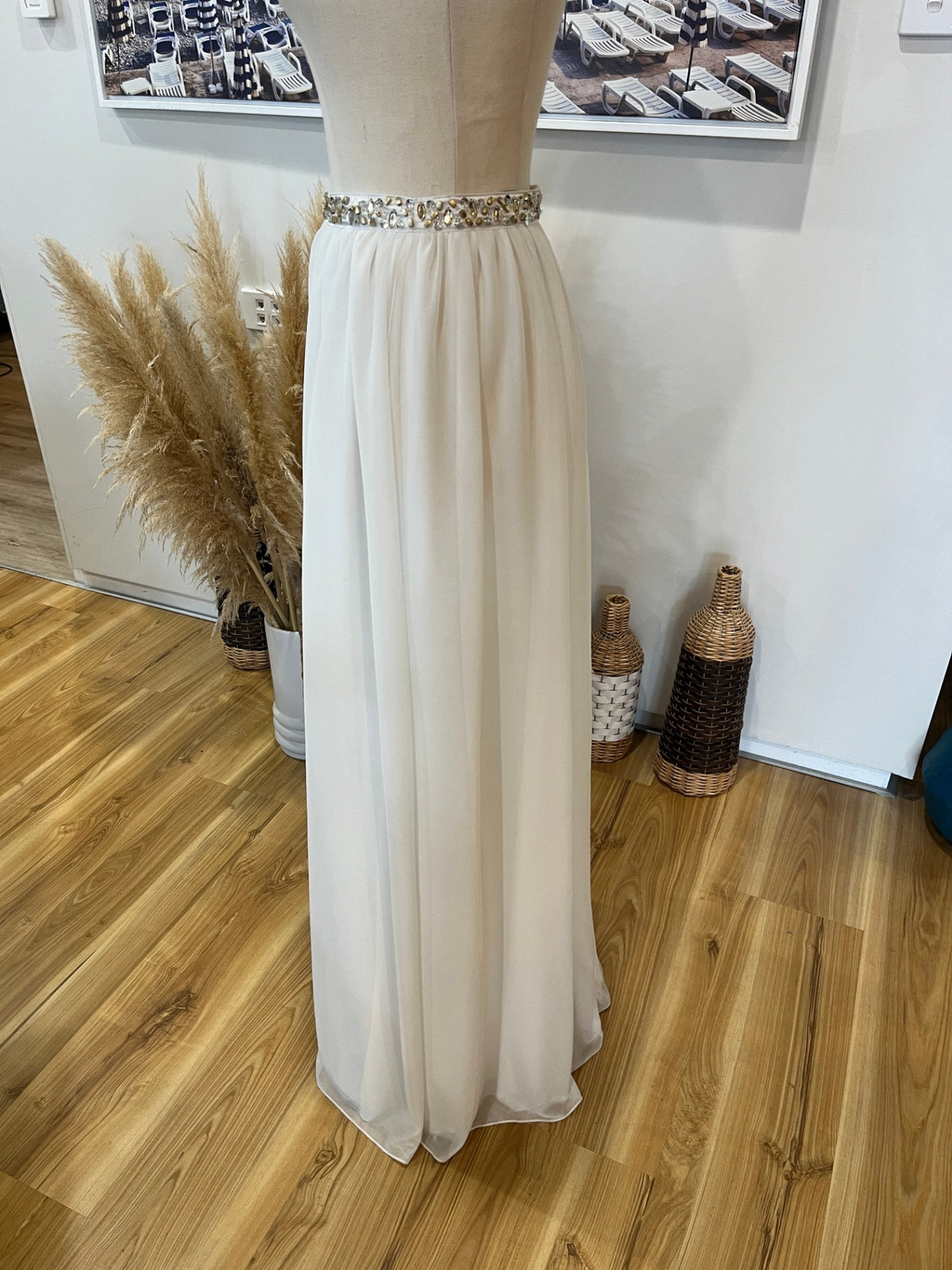 Sequin Hearts Cream Skirt Size Medium 