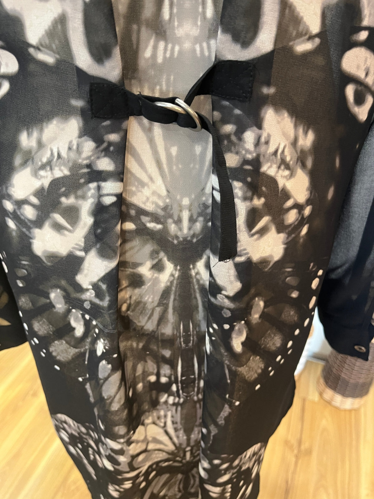 Mint Velvet Sheer Watercolour Longline Black Shirt – Size 12