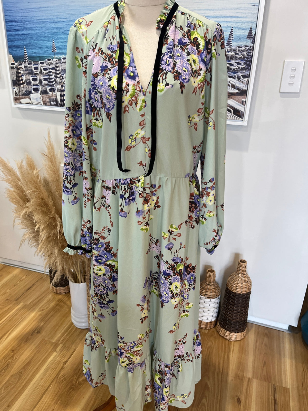 Miss Selfridge Mint & Purple Dress – Size 12