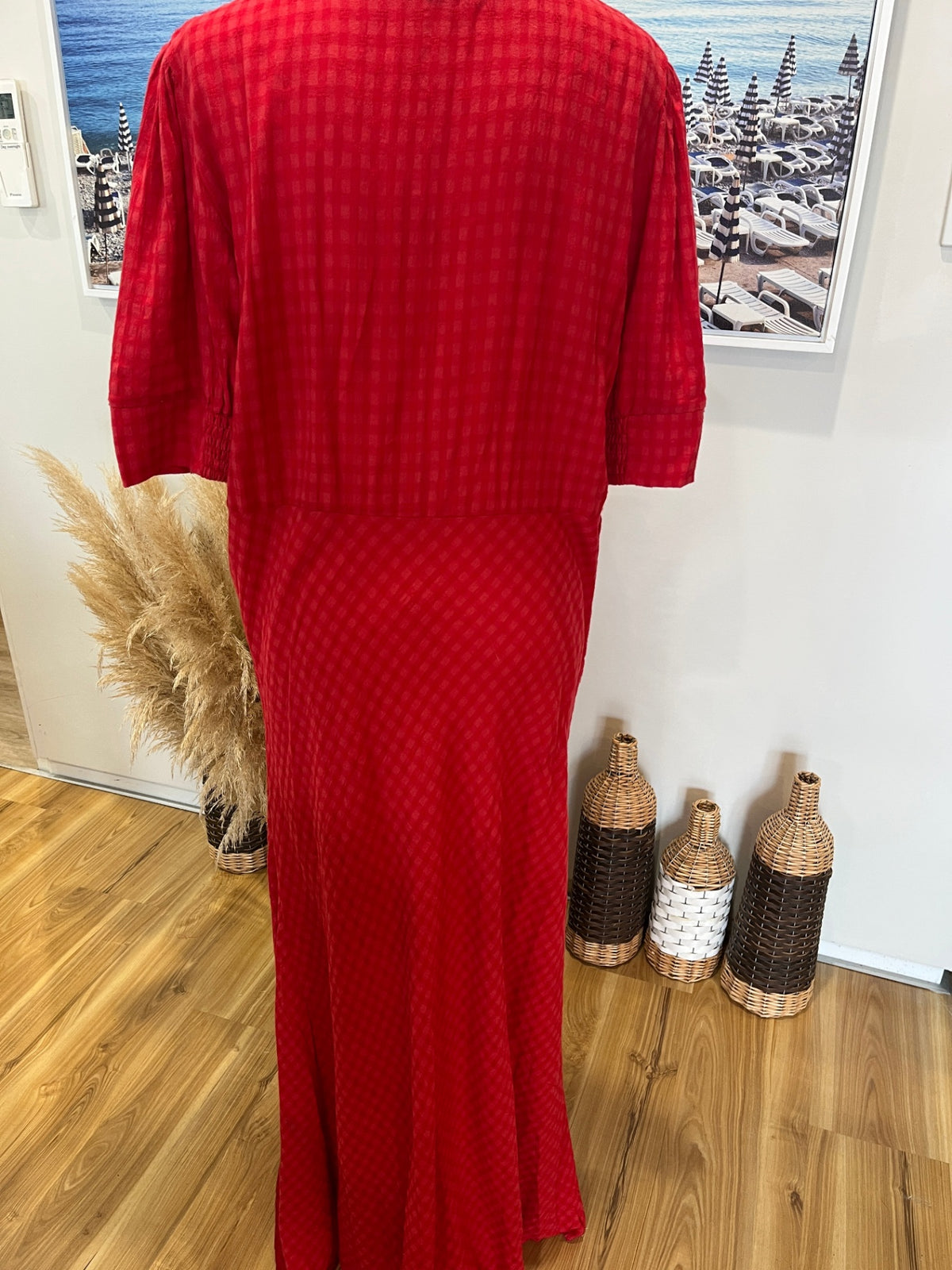 Drama The Label Red Maxi Dress – Size 14 | Short Sleeve