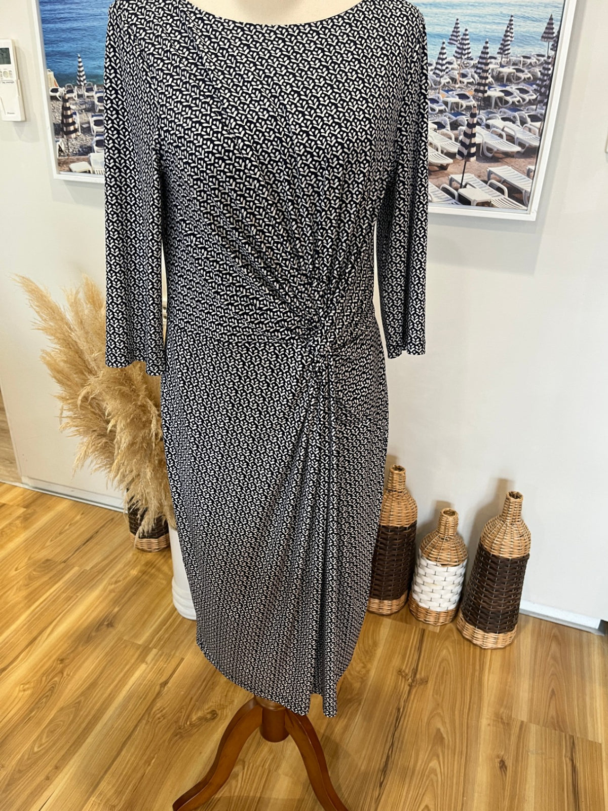 BNWT David Lawrence Navy & White Dress – Size Small