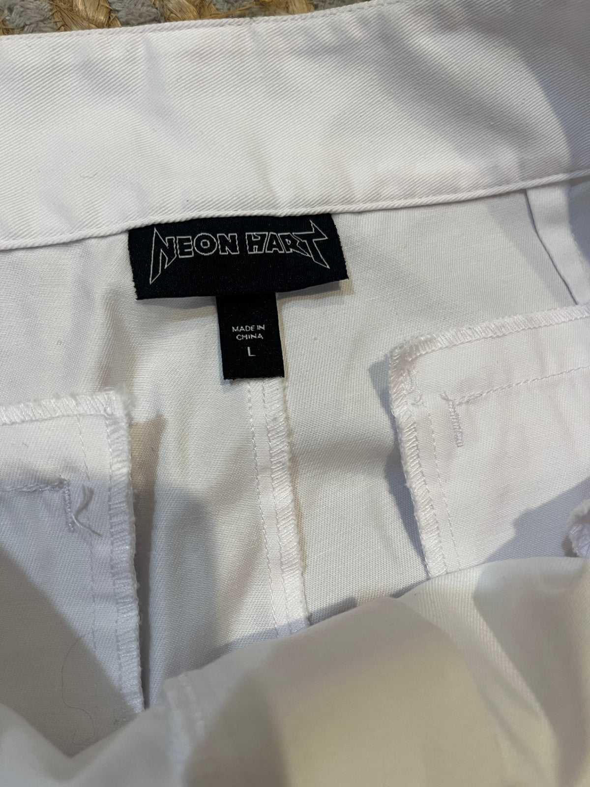 Neon Hart White Pants – Size Large