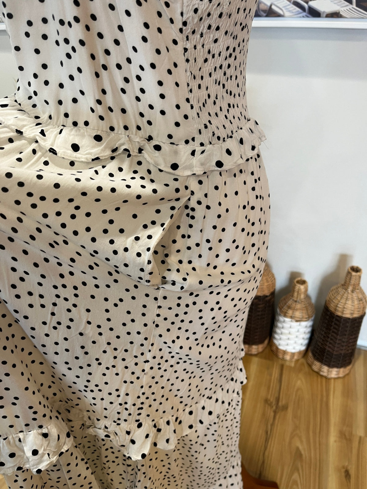 Showpo White & Black Polka Dot Dress – Size 14 | Summer Style