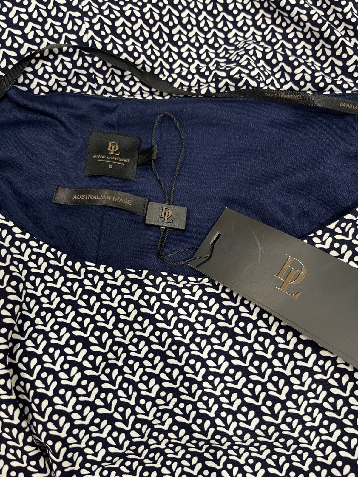 BNWT David Lawrence Navy & White Dress – Size Small