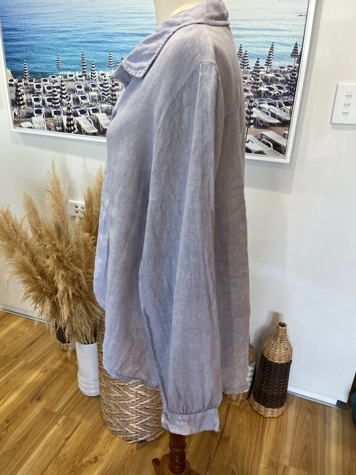 100% Linen Made in Italy Lilac Shirt – Medium