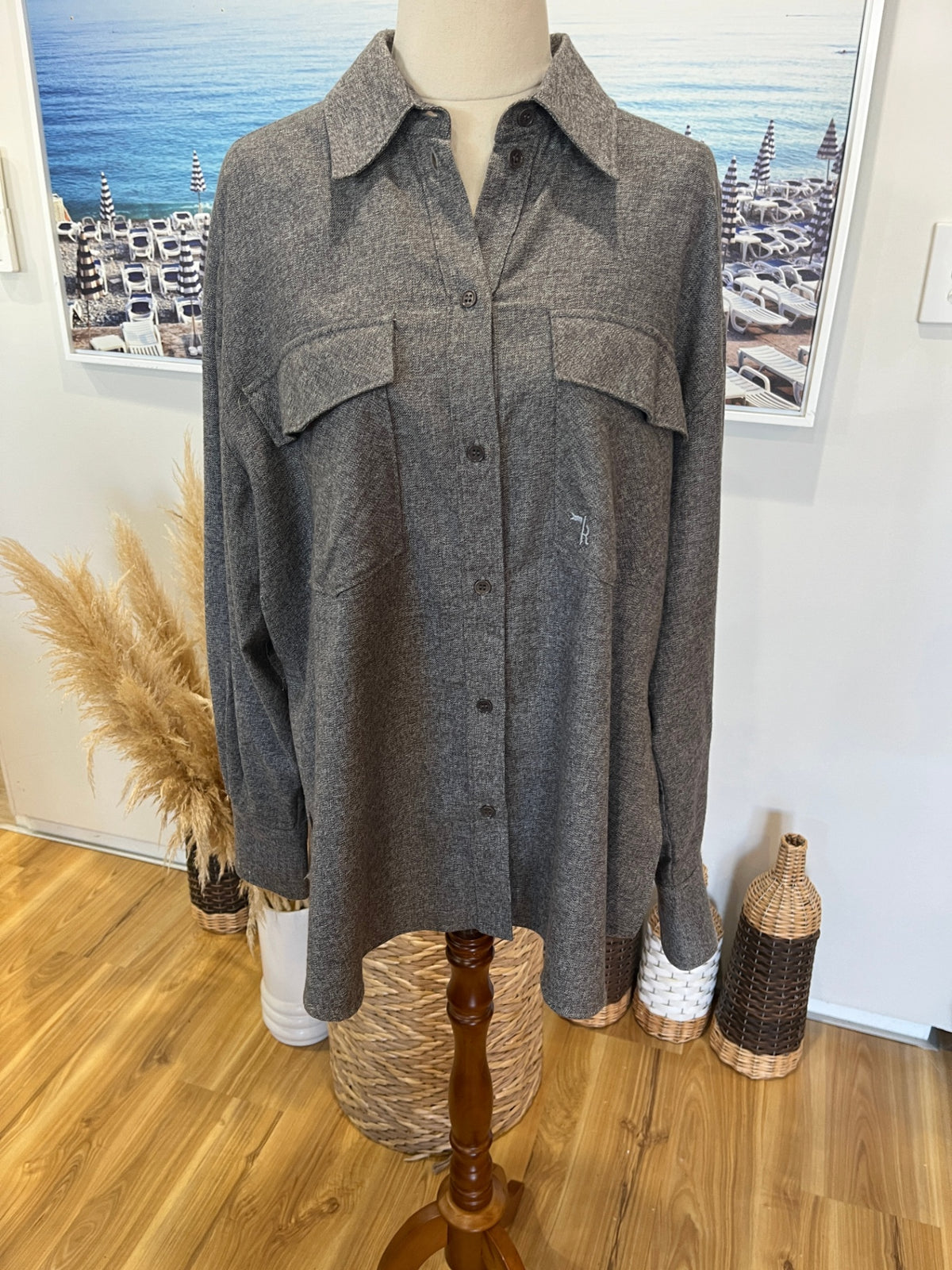Karen Walker Grey Oversized Shirt – UK 10