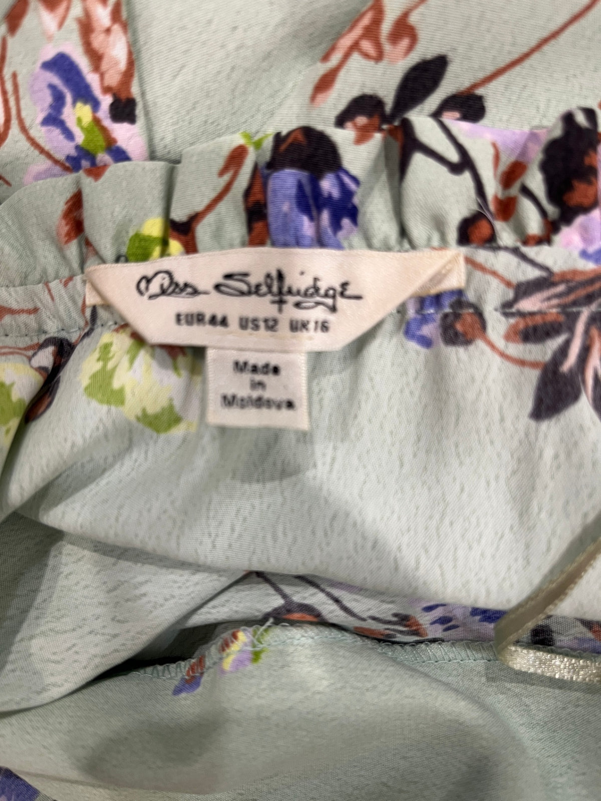 Miss Selfridge Mint & Purple Dress – Size 12