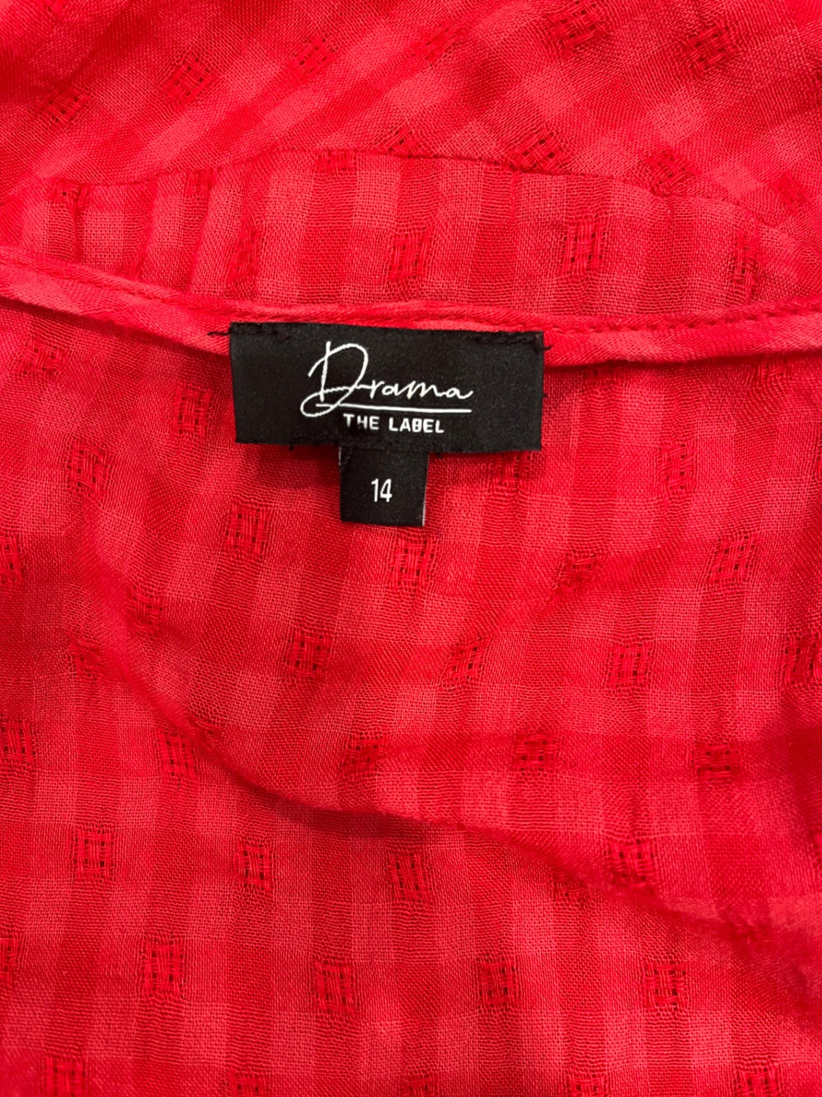 Drama The Label Red Maxi Dress – Size 14 | Short Sleeve