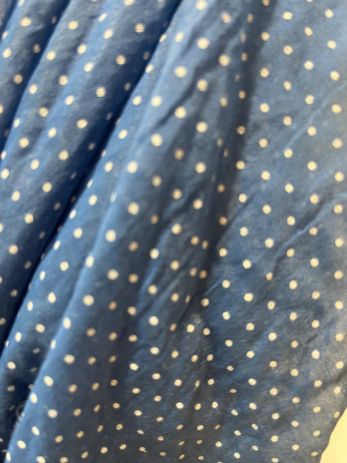 Made in Italy Blue & White Polka Dot Scarf