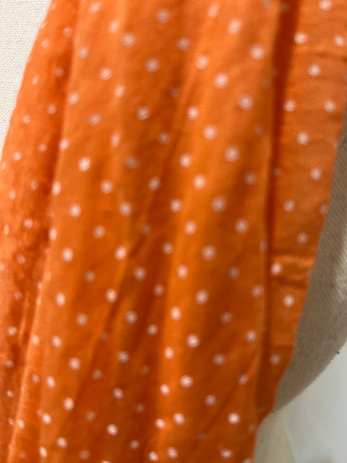 Made in Italy Orange & White Polka Dot Scarf – Retro Statement Style