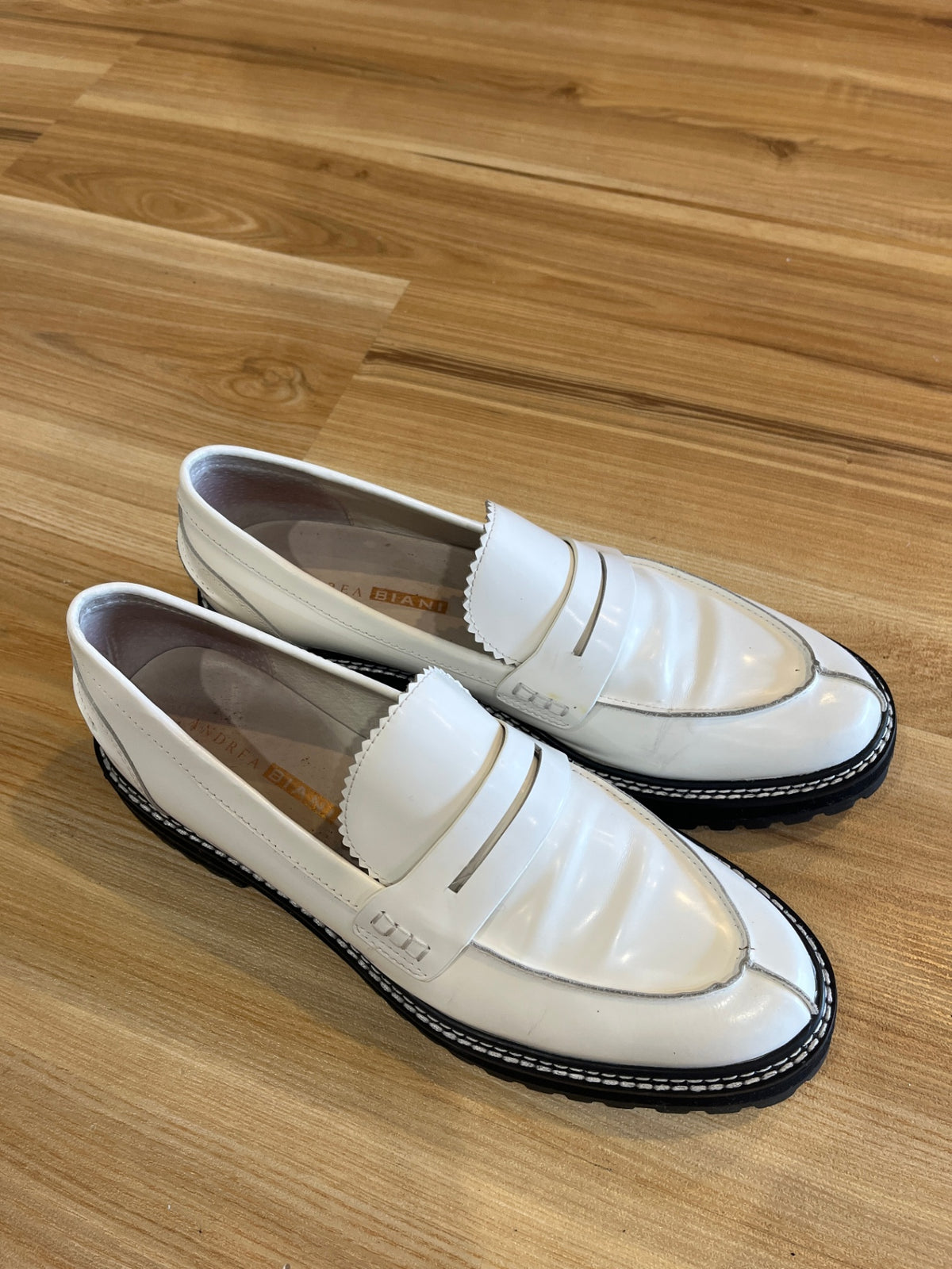 Andrea Biani London Genuine Leather White Shoes – Size 40