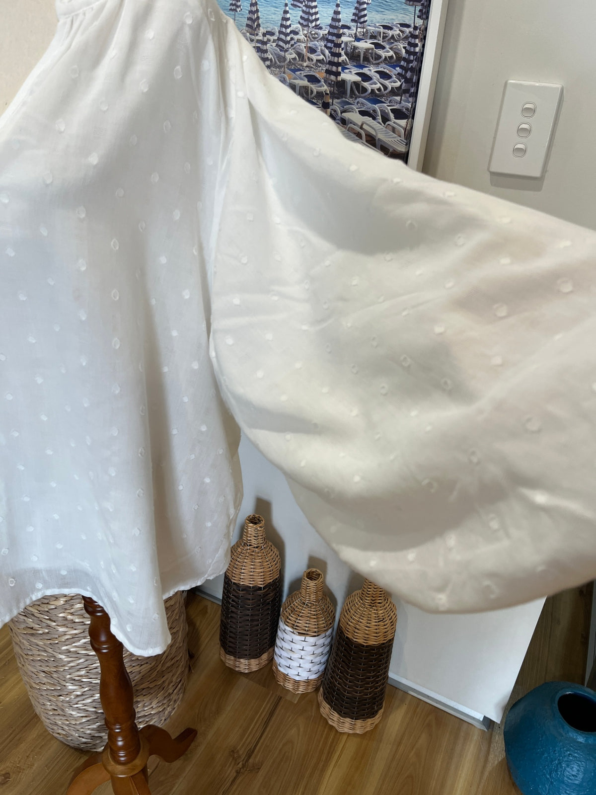 eb&ive Boho Inspired White Top – Size L