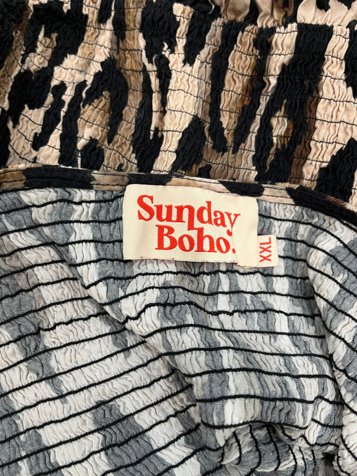Sunday Boho Animal Print Sheer Layered Dress – XXL