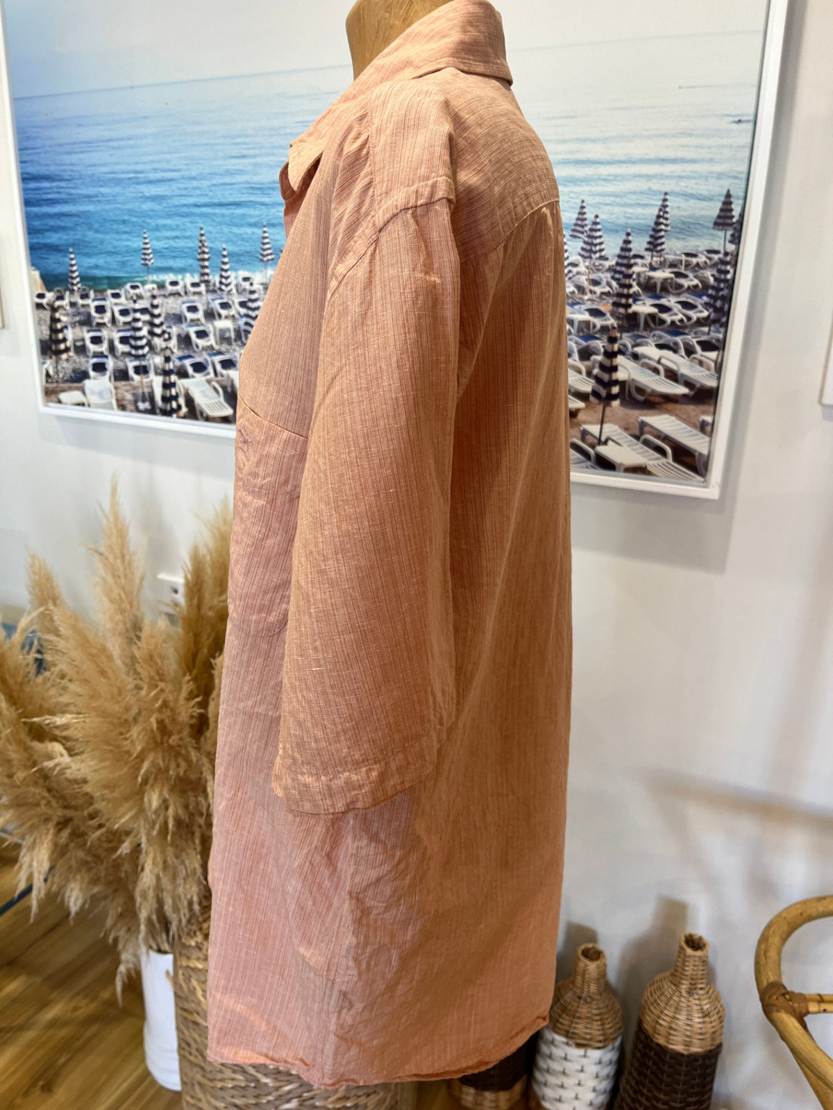 Men's Rodd & Gunn Made in Italy Peach Collared Shirt – Large