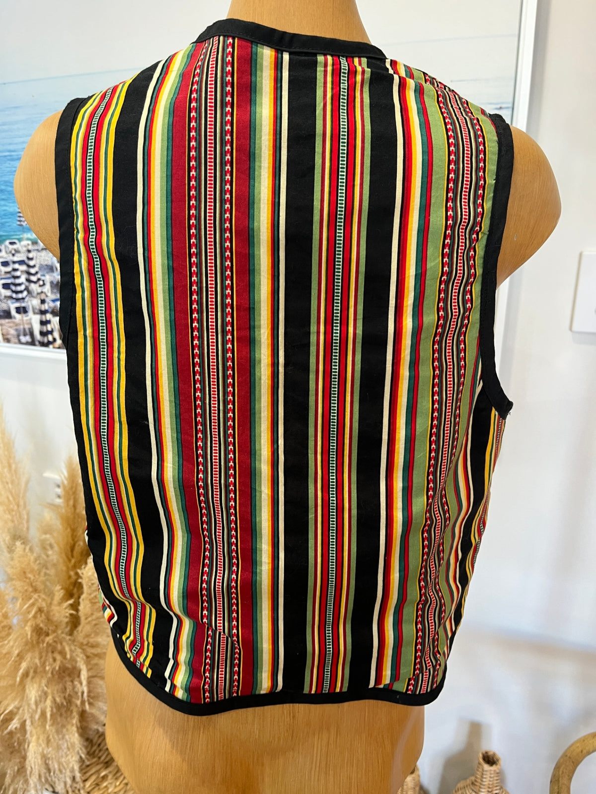 Multicoloured Reversible Waistcoat – Boho Statement Layer | Large