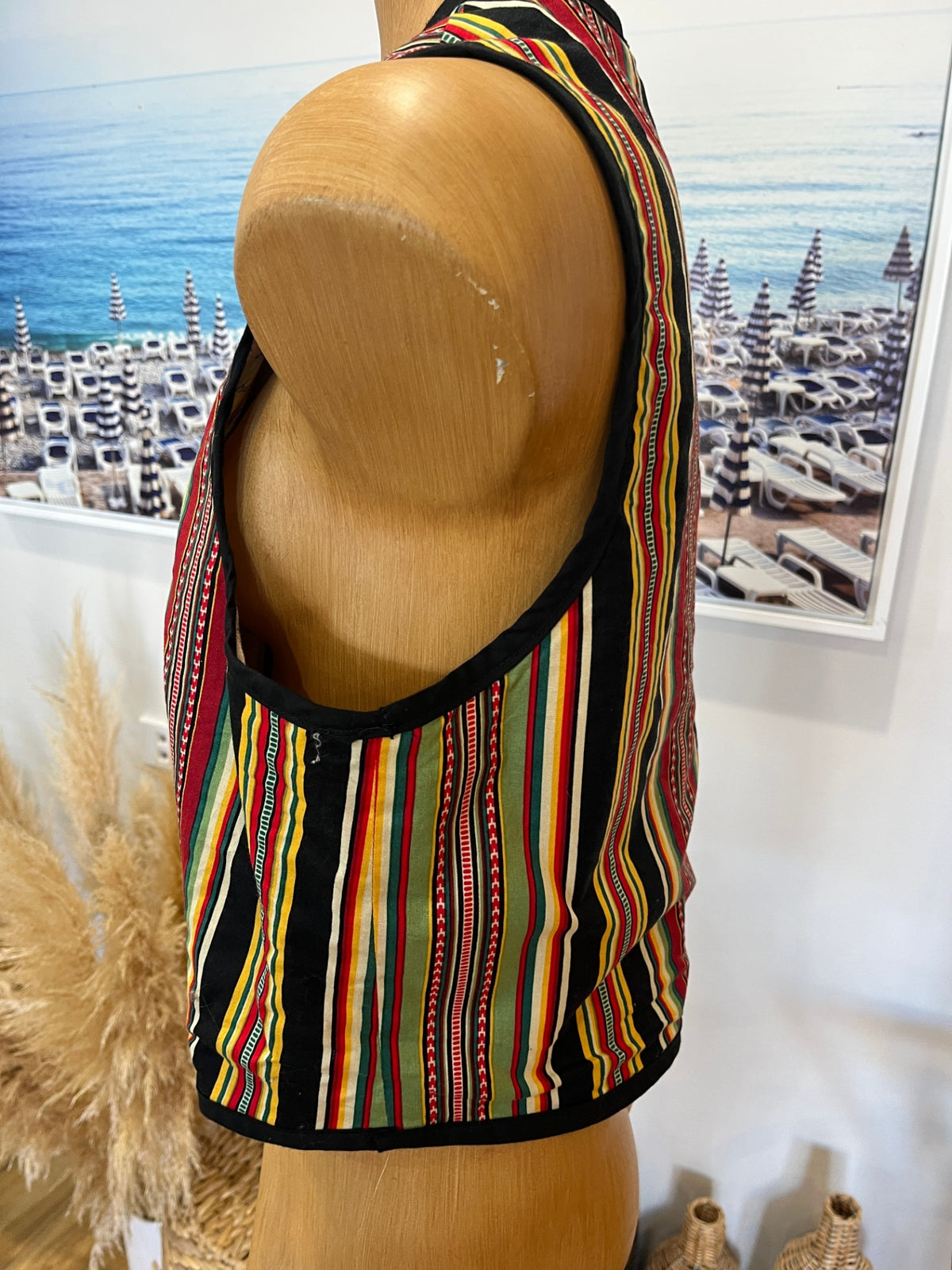 Multicoloured Reversible Waistcoat – Boho Statement Layer | Large