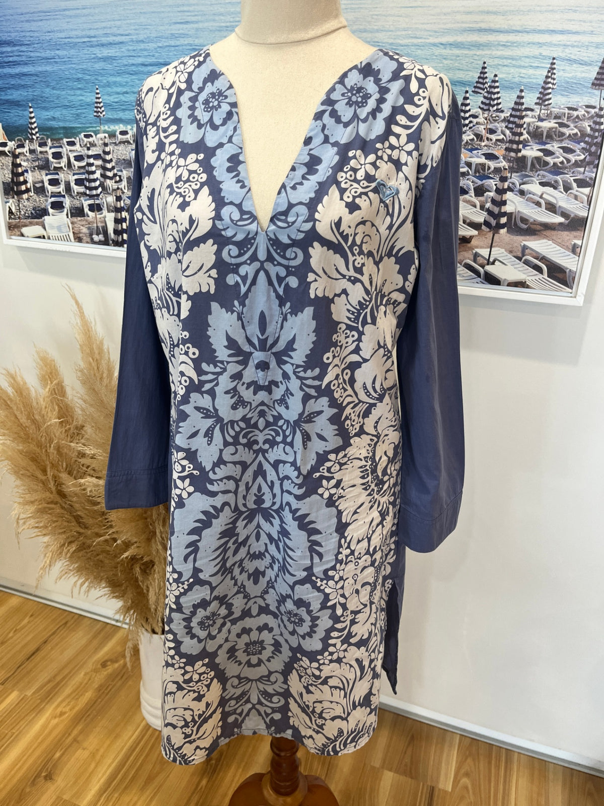 Roxy Blue & White Shirt Dress Size S – Long Sleeve