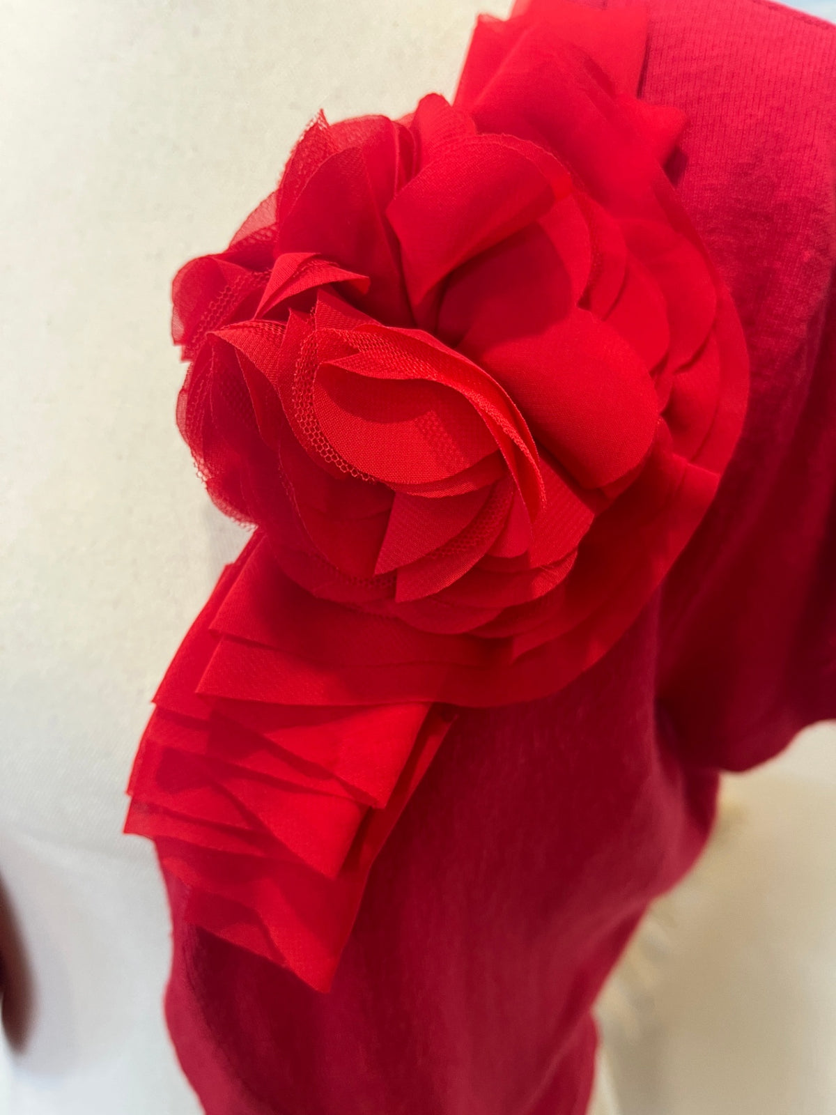 Hot Options Red Bolero | Statement Flower Embellishment