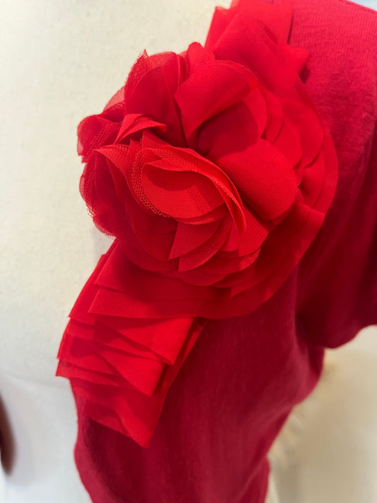Hot Options Red Bolero | Statement Flower Embellishment