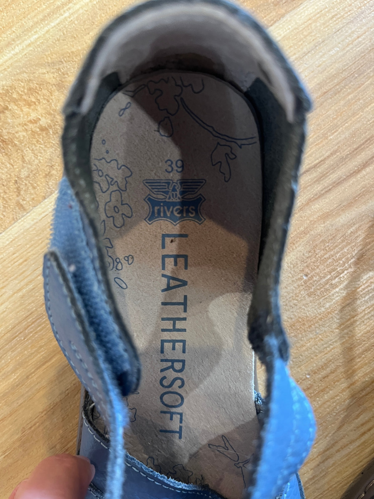 * Rivers Genuine Leather Blue Closed Toe Sandals – Size 39