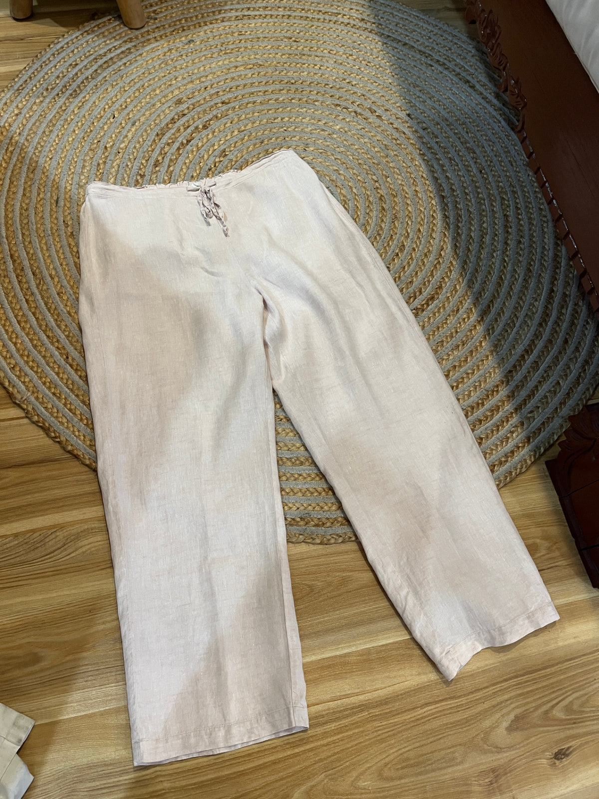 Zest Blush Pink Wide Leg Pants Size 16 – Tie Front | Elastic Back Waist