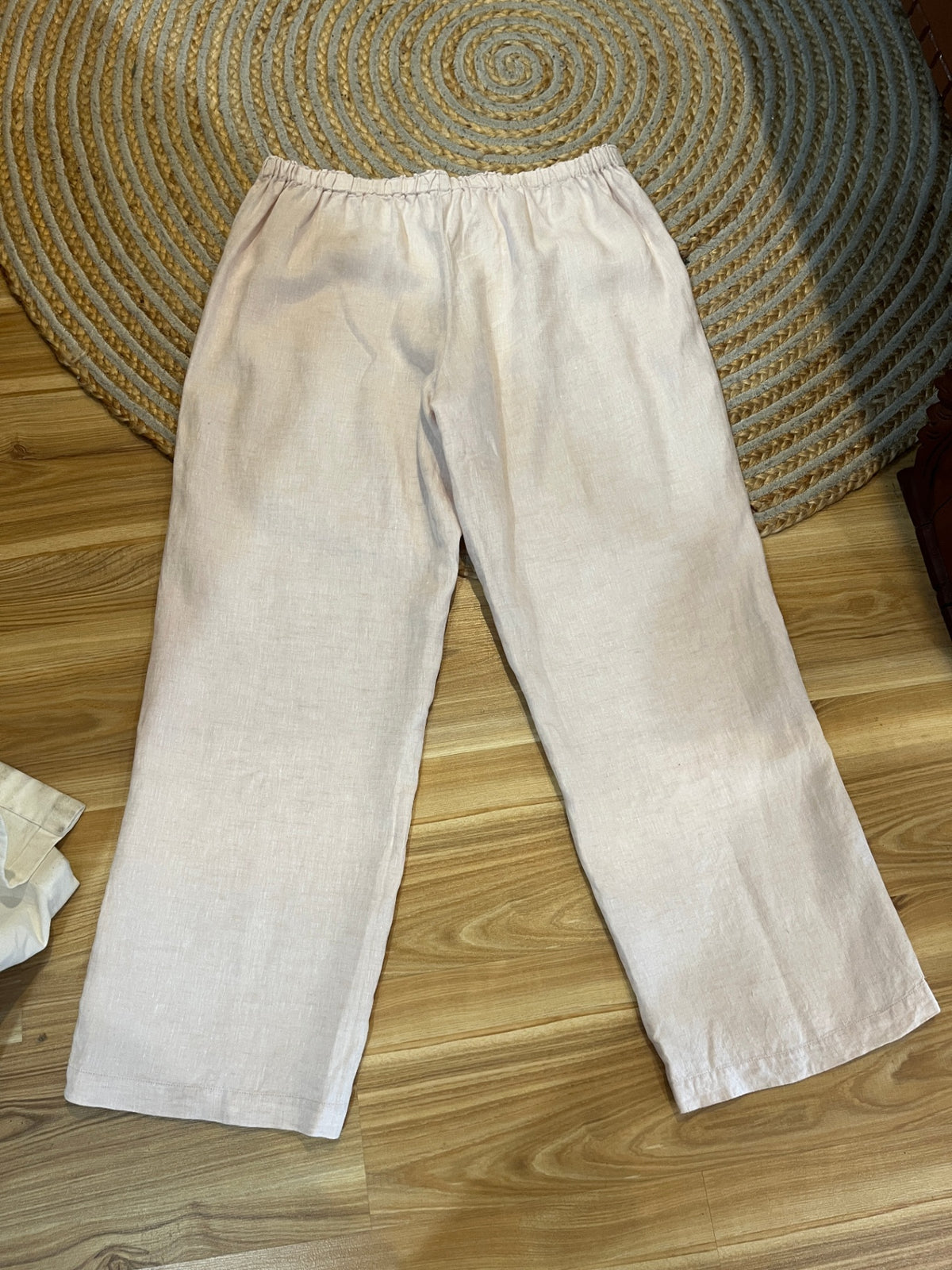 Zest Blush Pink Wide Leg Pants Size 16 – Tie Front | Elastic Back Waist