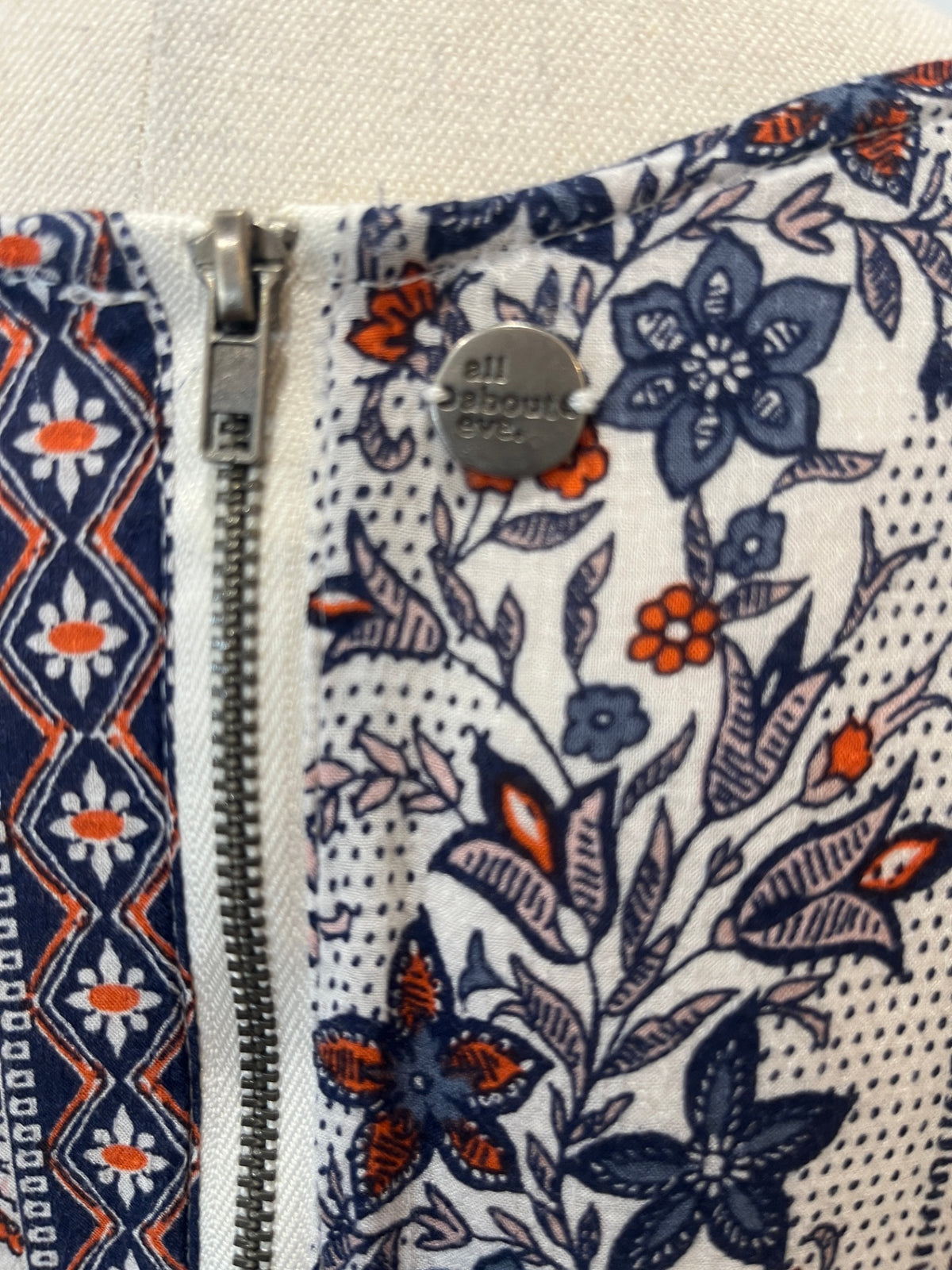 All About Eve Paisley Slip Dress S/M – Blue, Orange & White | T-Shirt Style