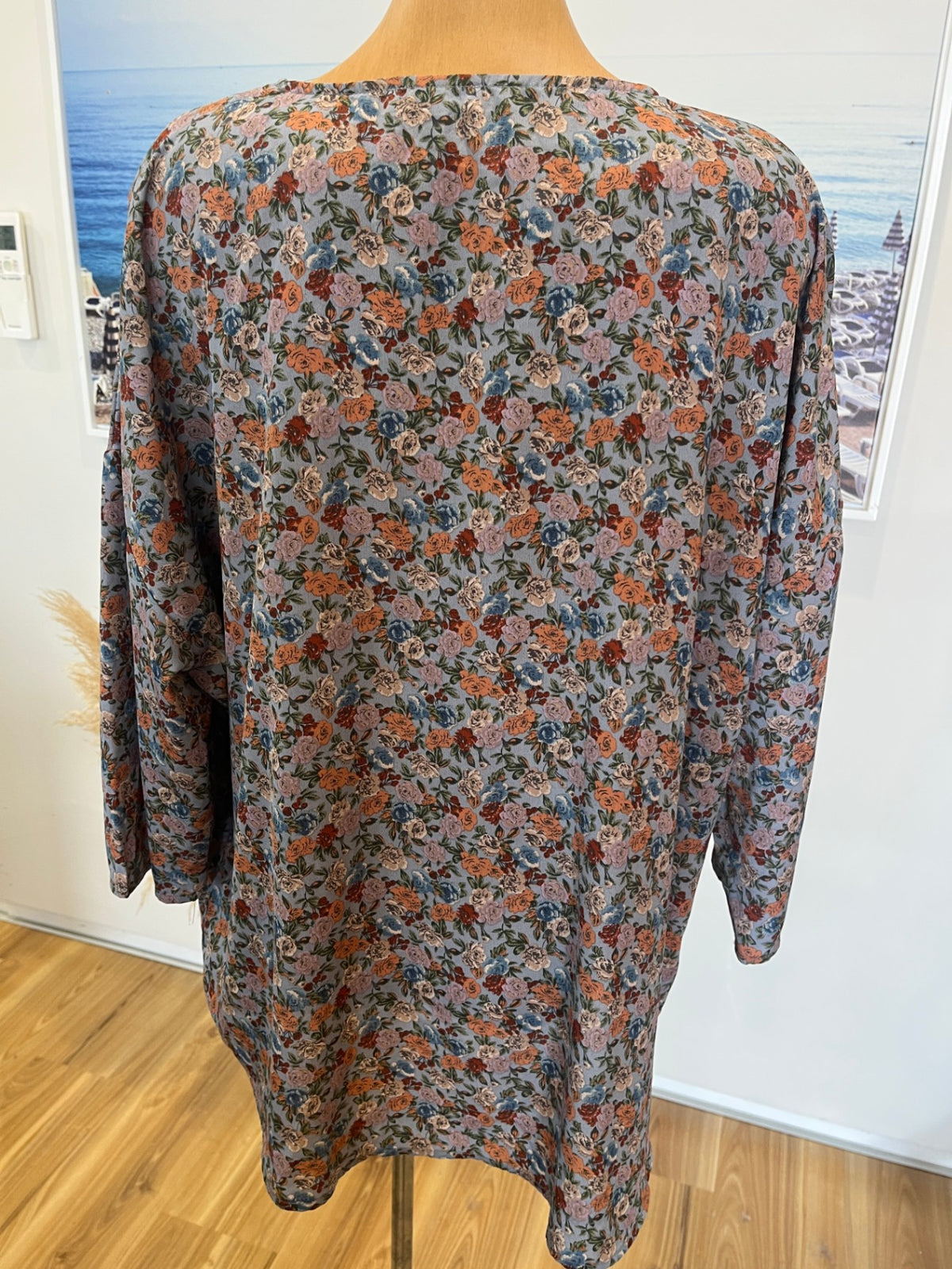 Seven Stars Floaty Light Blue Floral Top XXL 
