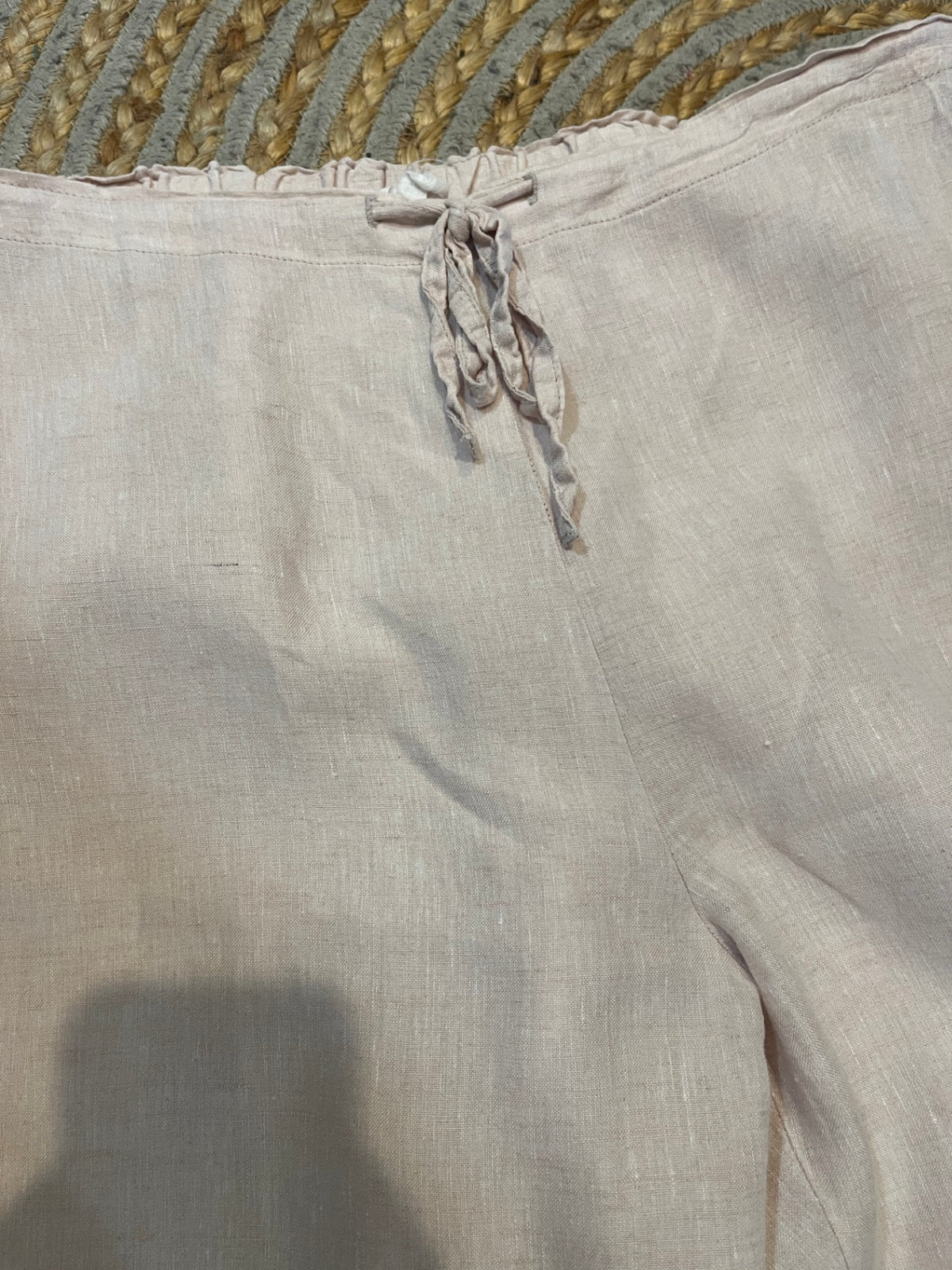 Zest Blush Pink Wide Leg Pants Size 16 – Tie Front | Elastic Back Waist