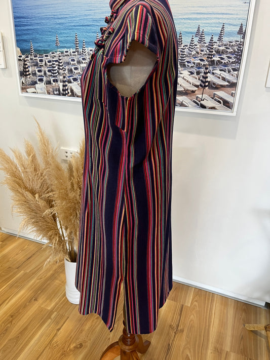 BNWT Yan Yan Purple Stripe Maxi Dress M-L 