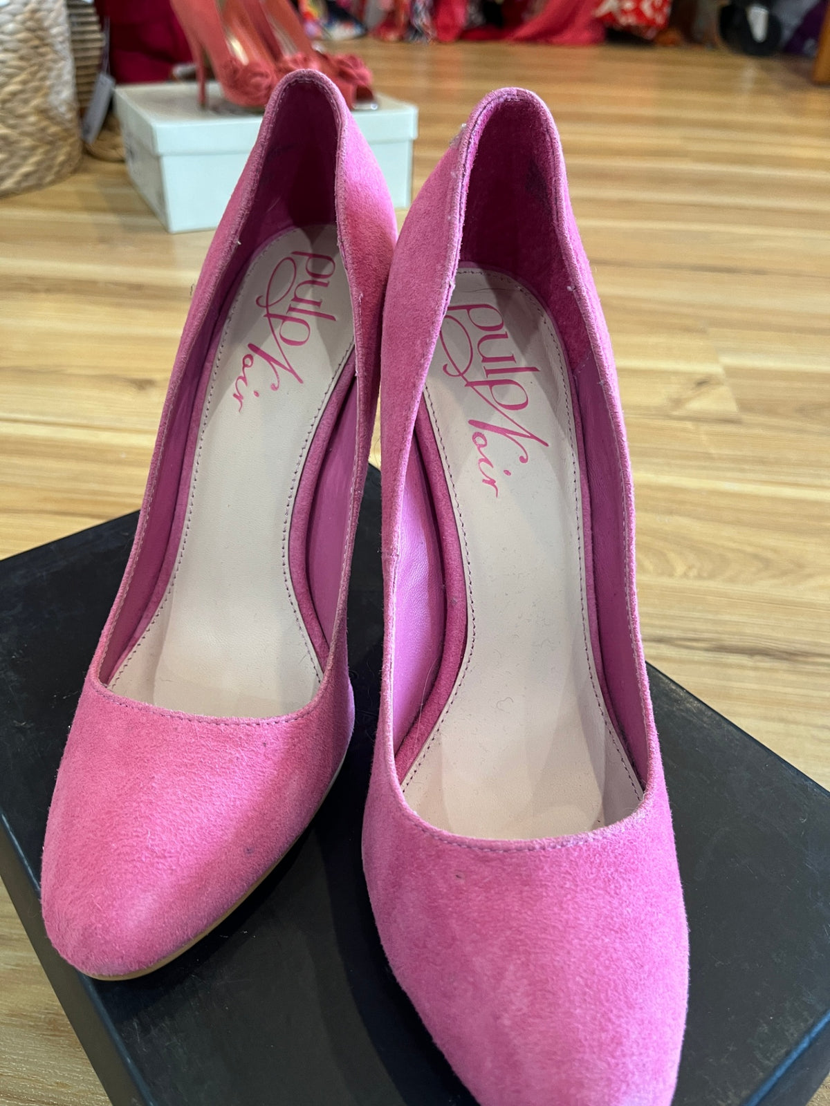 Pulp Noir Cherry Blossom Pink Faux Suede Shoes – EU 40
