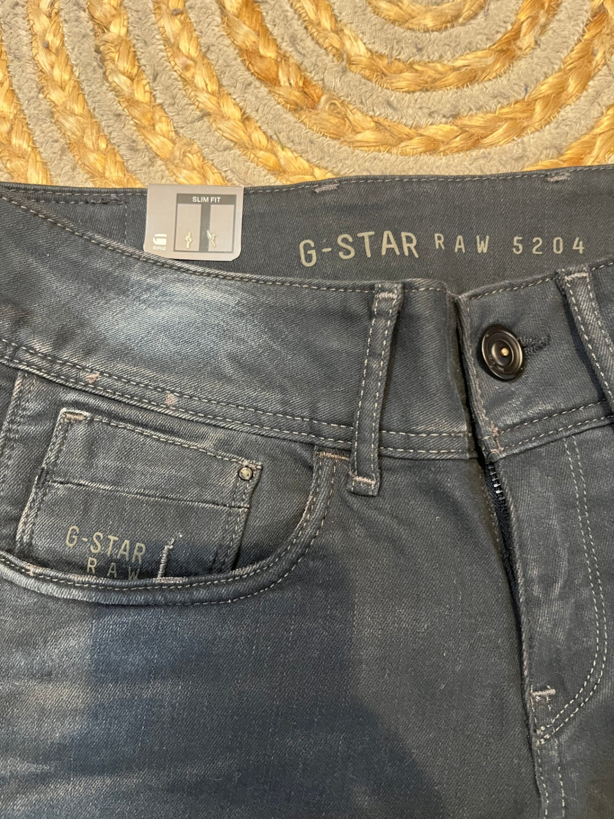 G-Star Raw Originals Slim Fit Jeans – Blue-Grey Denim, W27