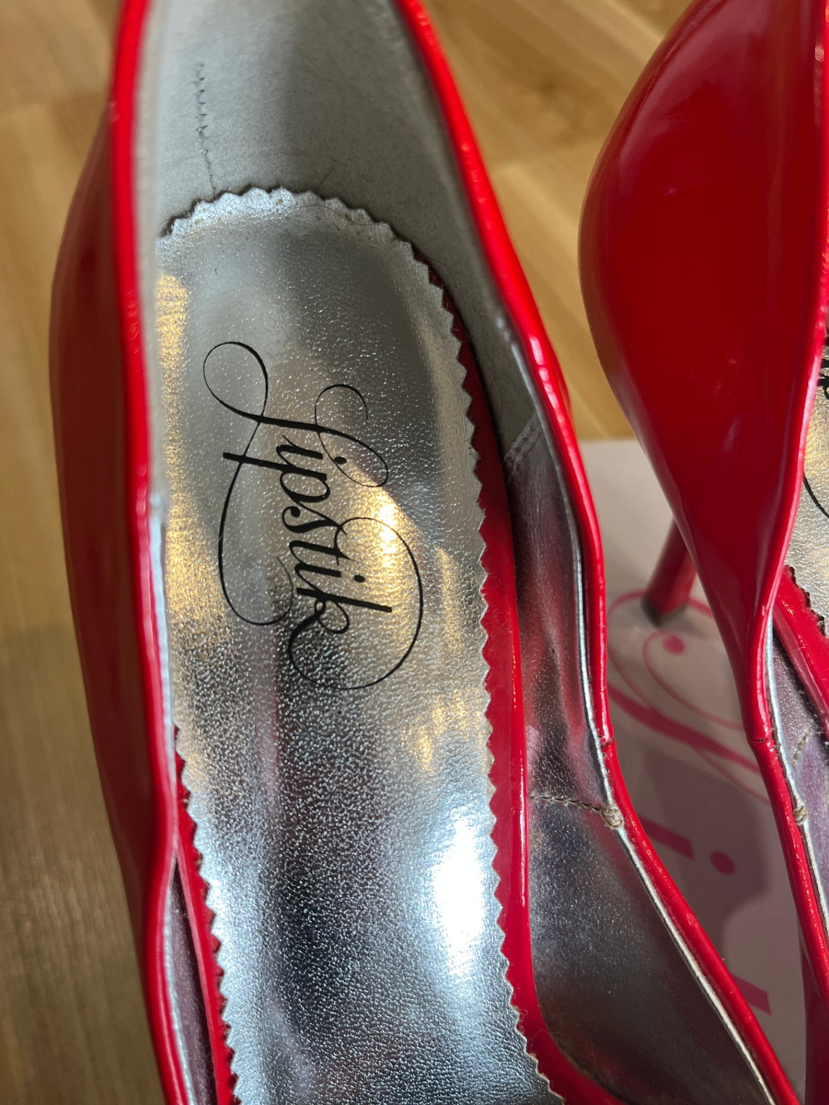 Lipstick Red Faux Patent Leather Shoes – Size 9