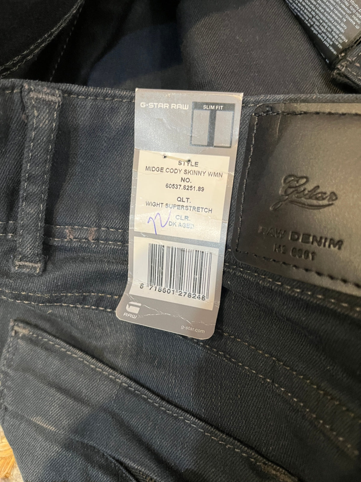 G-Star Raw Originals Slim Fit Jeans – Blue-Grey Denim, W27