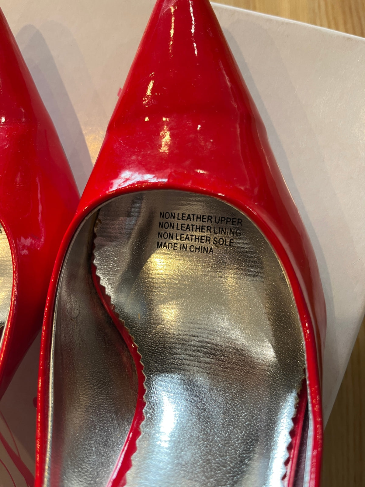 Lipstick Red Faux Patent Leather Shoes – Size 9