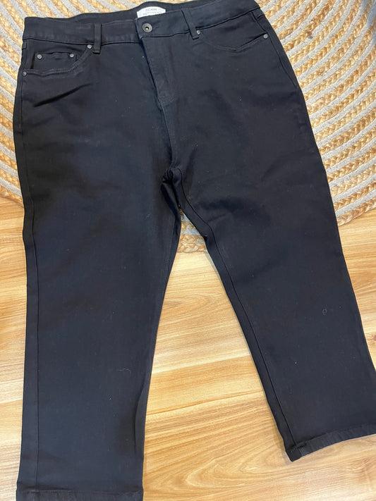 Denim Republic Black 3/4 Jeans Size 18 – Cropped Casual Denim