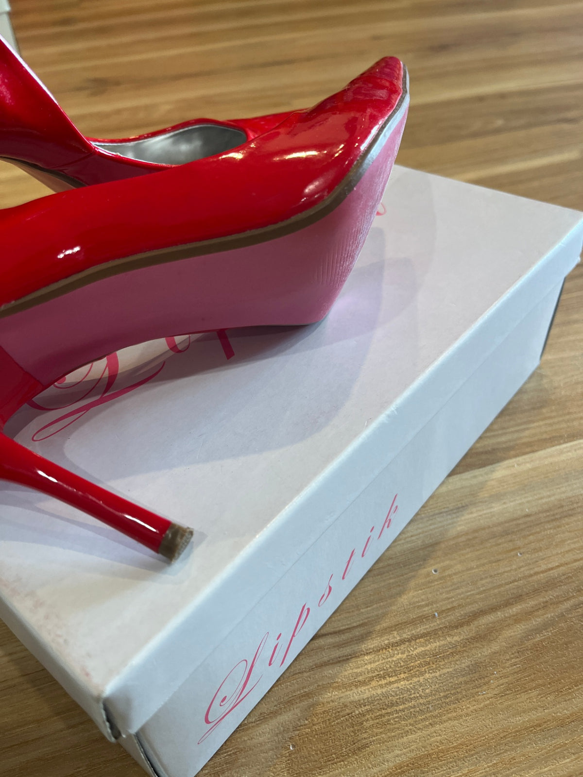 Lipstick Red Faux Patent Leather Shoes – Size 9