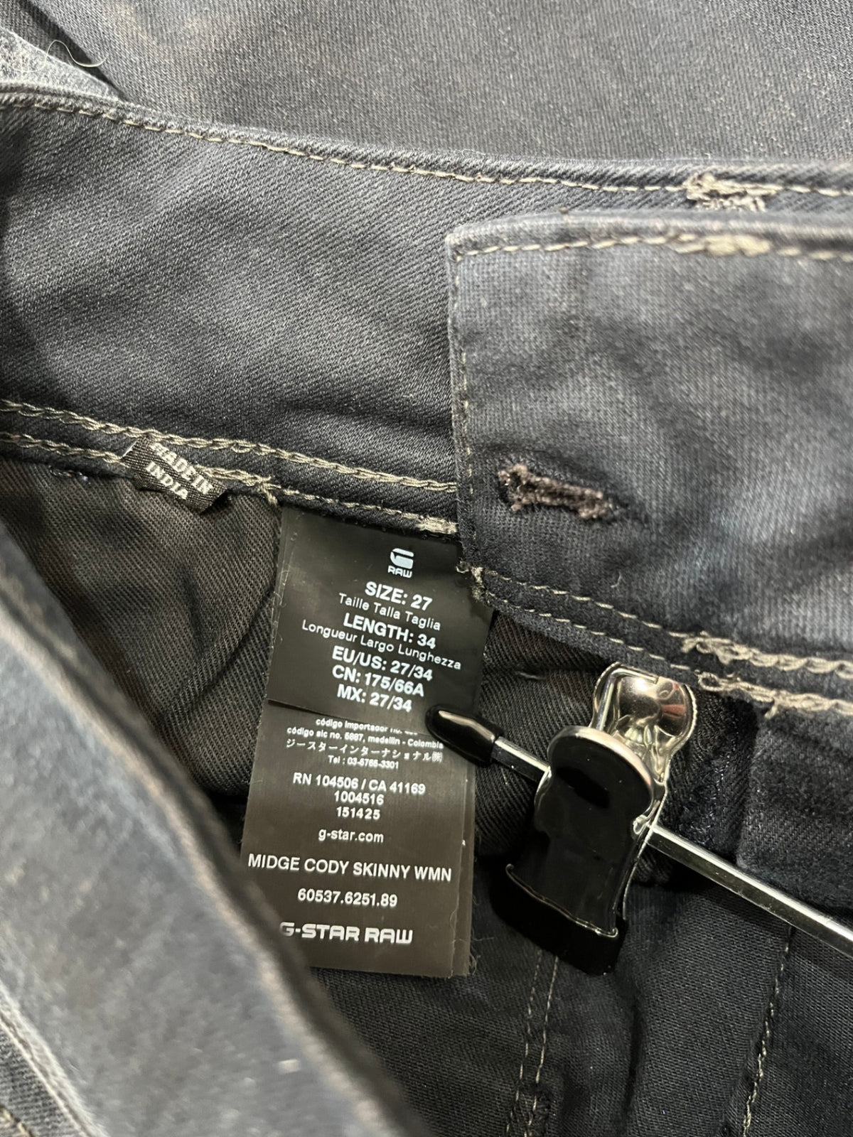 G-Star Raw Originals Slim Fit Jeans – Blue-Grey Denim, W27