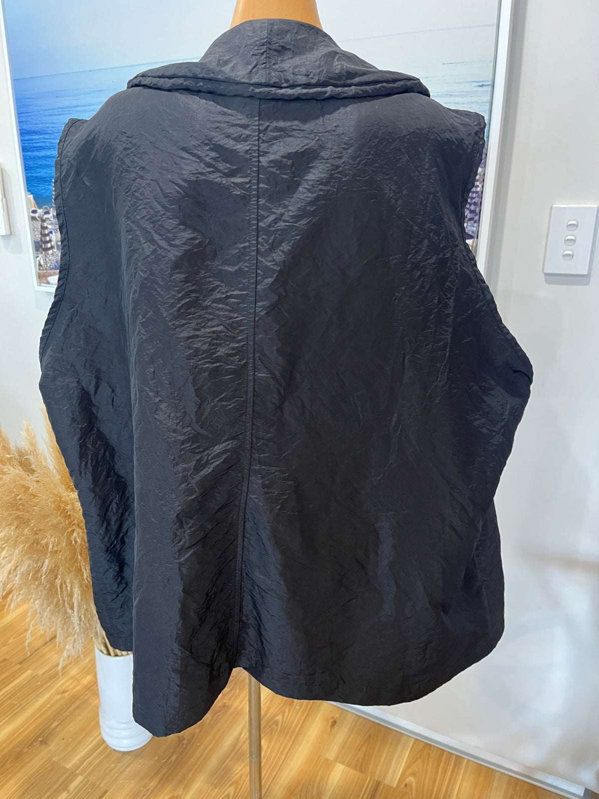Long Island Black Zip-Up Vest – Casual Layering Style | XXL