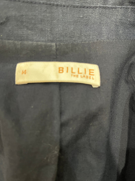 Billie The Label 100% Linen Blazer – Dark Navy, Oversized Double-Breasted Style | Size 14