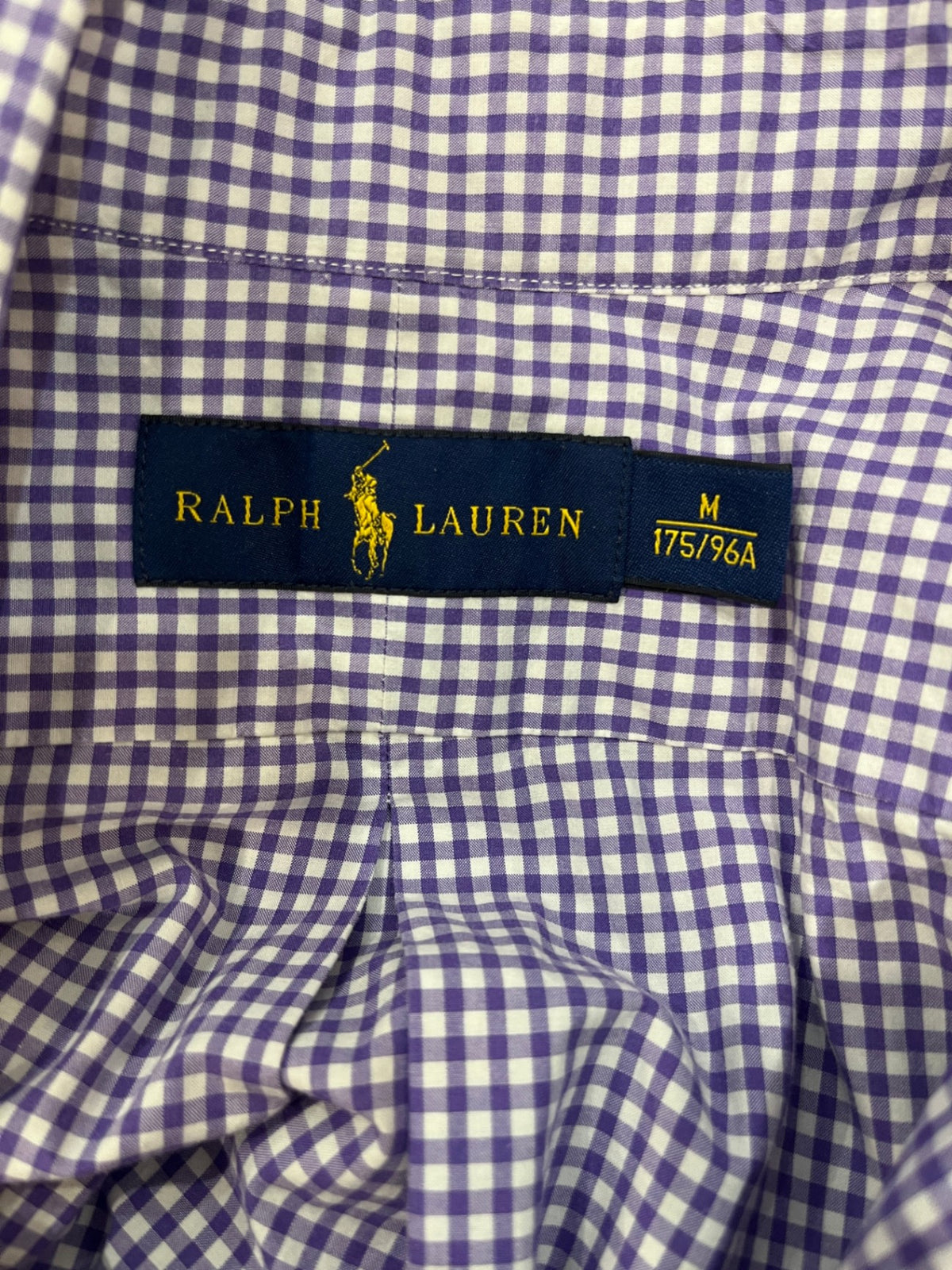 Ralph Lauren Purple & White Check Shirt – Long Sleeve, Collared | Size M