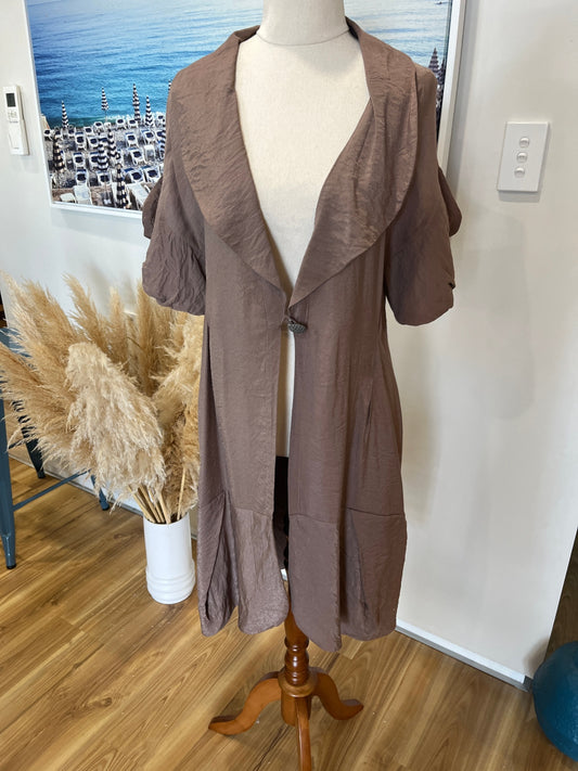 BNWT Blackstone Pinky Brown Duster Jacket – Size 12