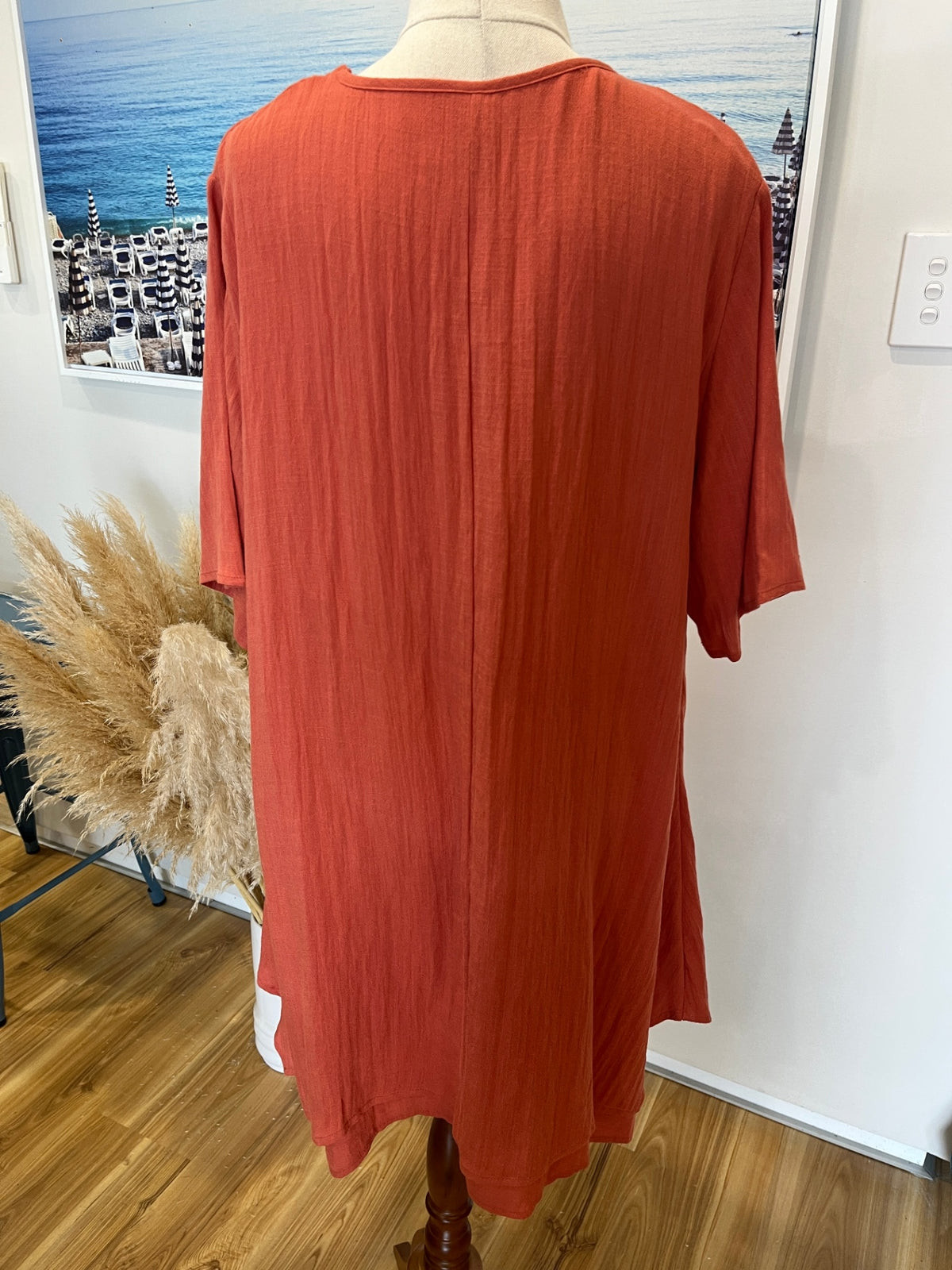 Taking Shape Rust Double-Layer Tunic Top – Size 14