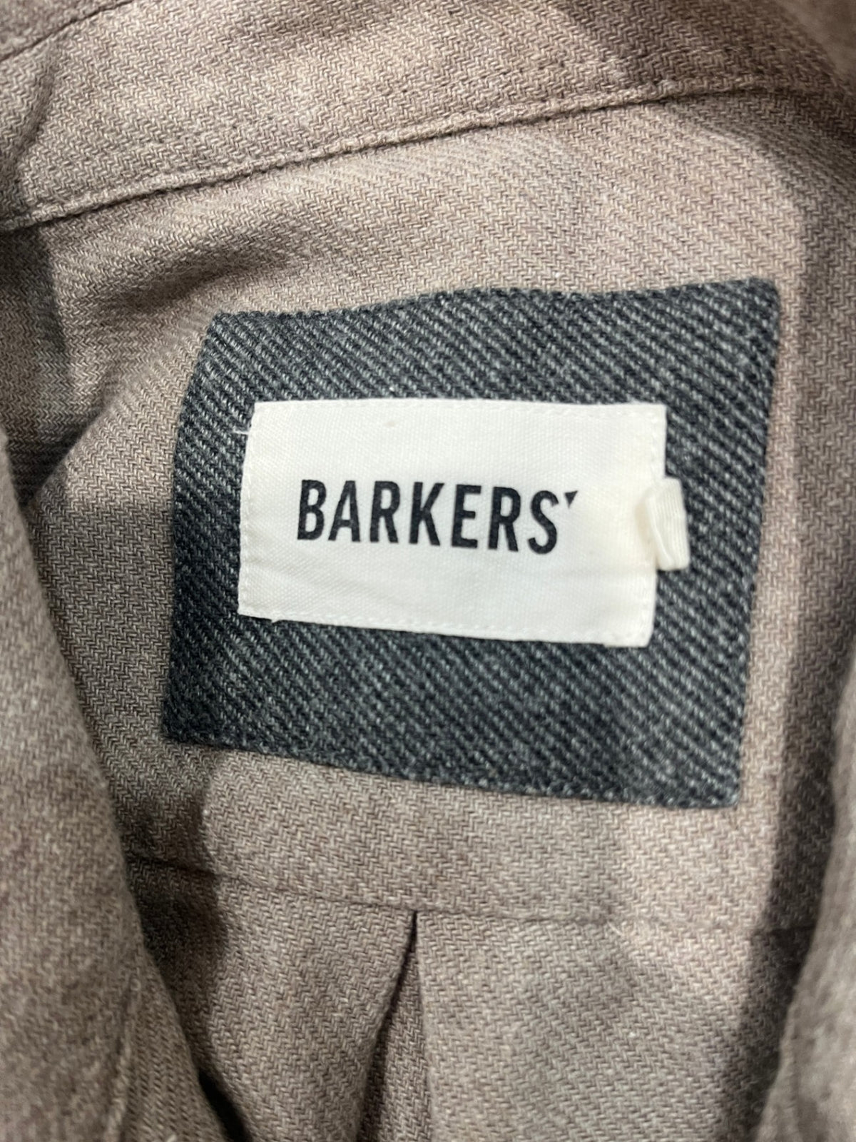 Barkers' Cotton Linen Blend Beige/Brown Shirt - Large