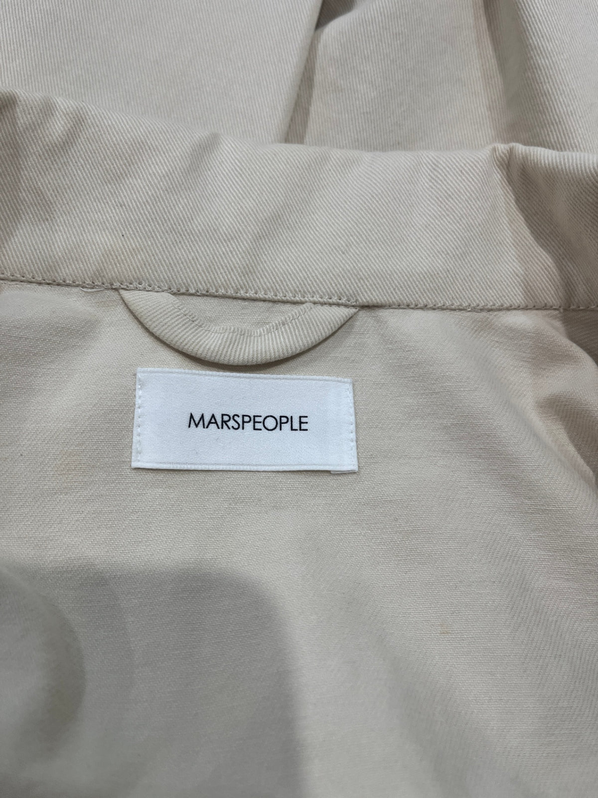 MARSPEOPLE Denim Style Dome Up Cream Jacket - Large