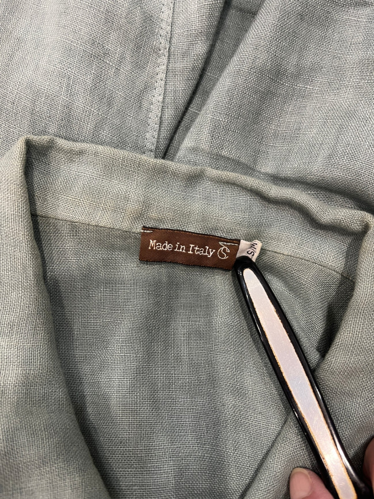Made in Italy Blue/Green Linen Denim-Style Jacket – Size S/M