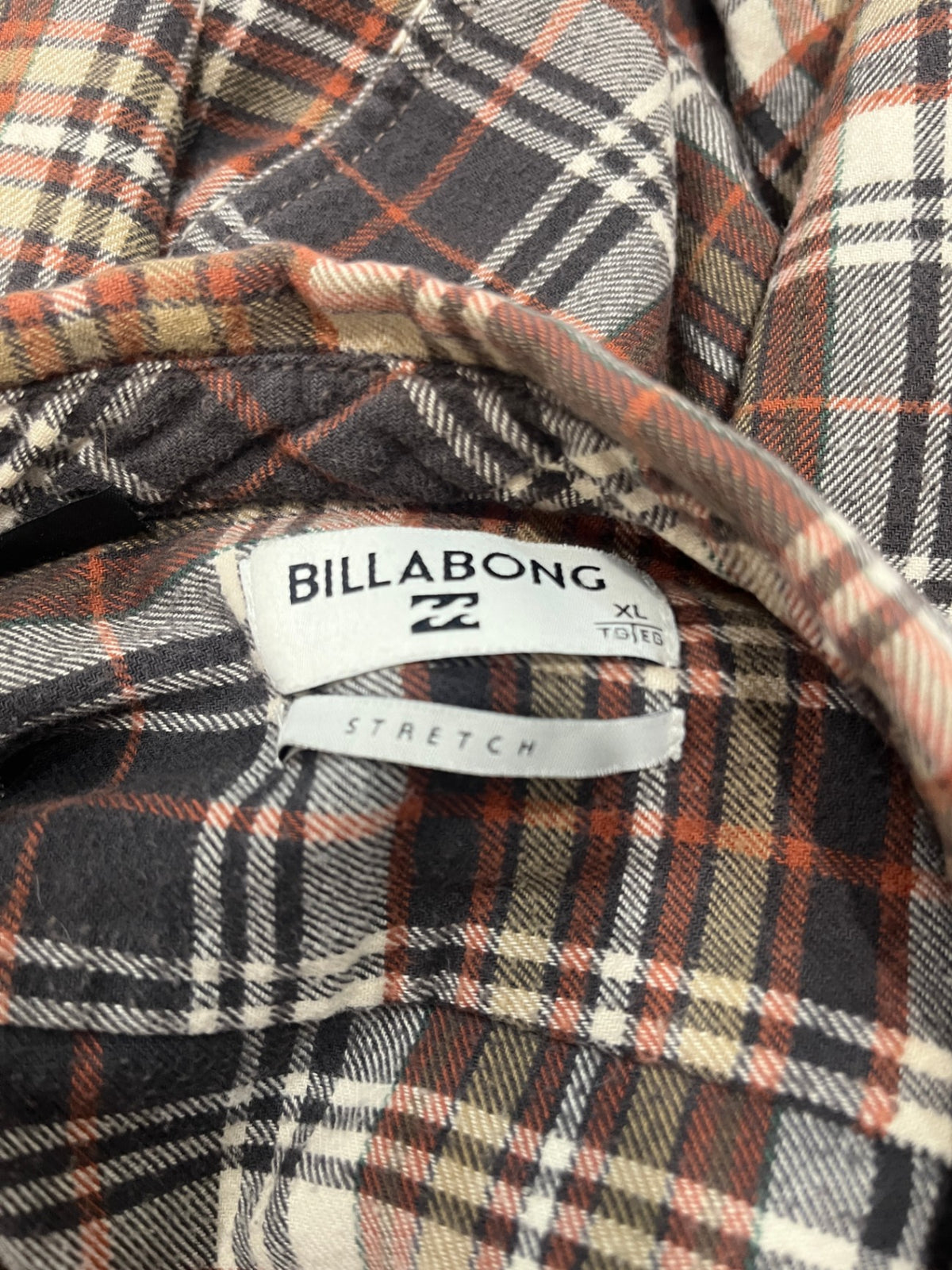 Men's Billabong Long-sleeve Brown Plaid Shirt - XL
