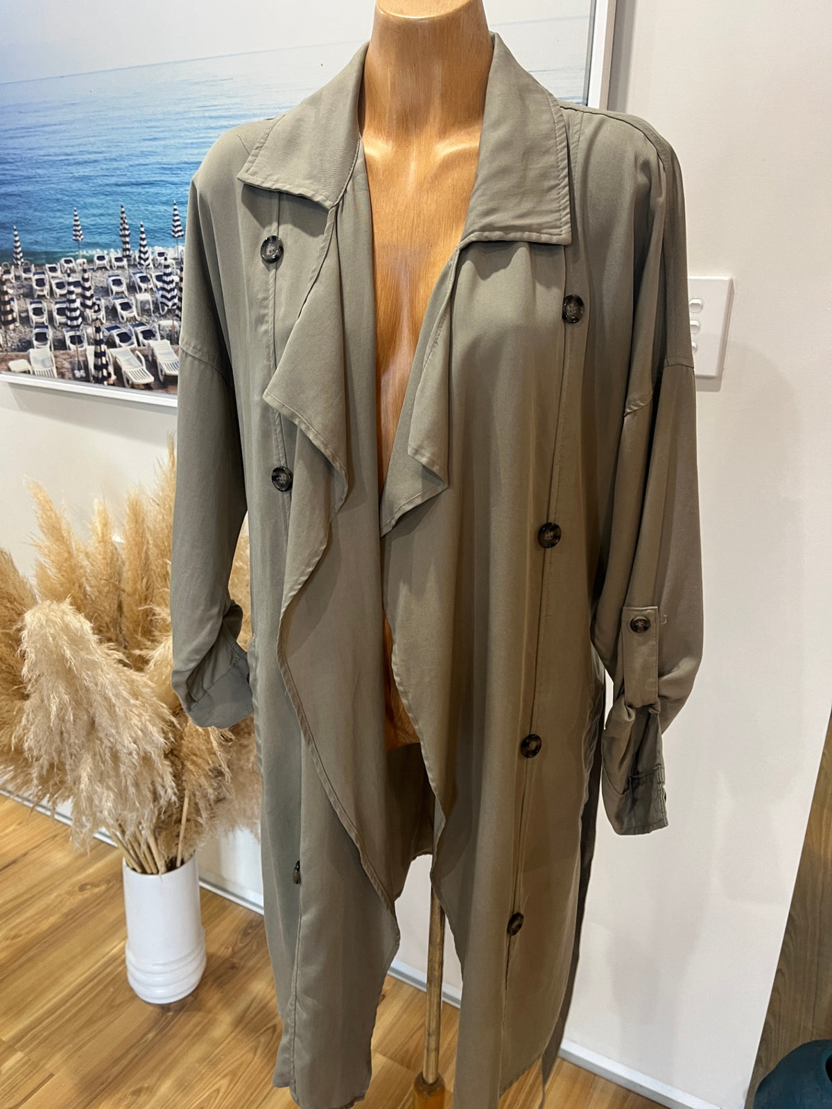 Glassons Light Green Duster Jacket - Small